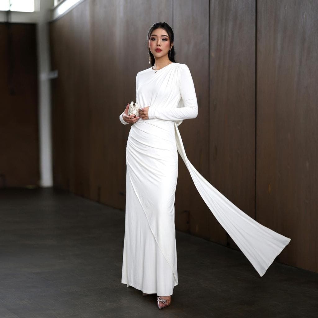 Luxury Cotton Viscose Maxi Dress, Soft Stretch, Wrinkle-Free, Elegant Eid Outfit - image 4