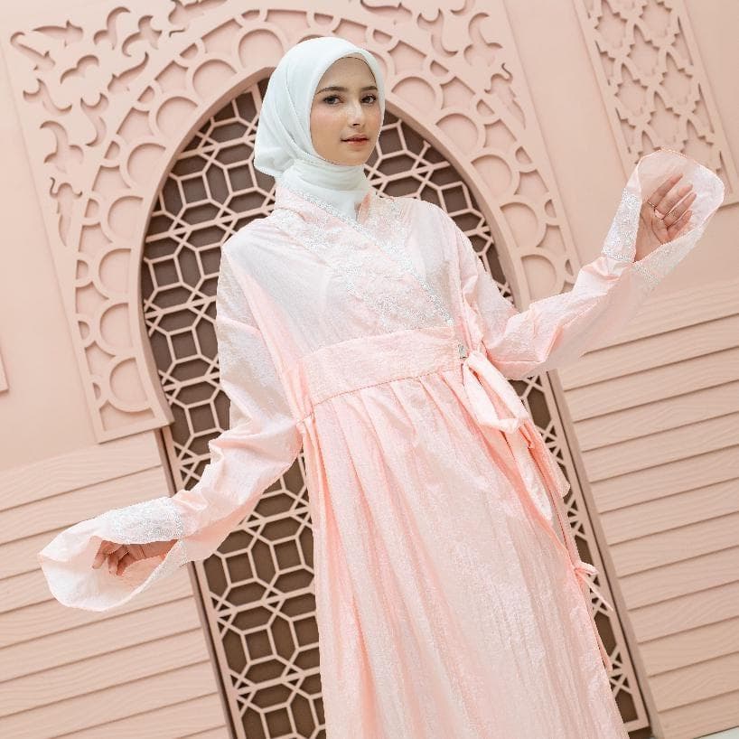 One-Piece Mukena Abaya – Hanbok Travel Prayer Dress, Korean Parachute - image 5