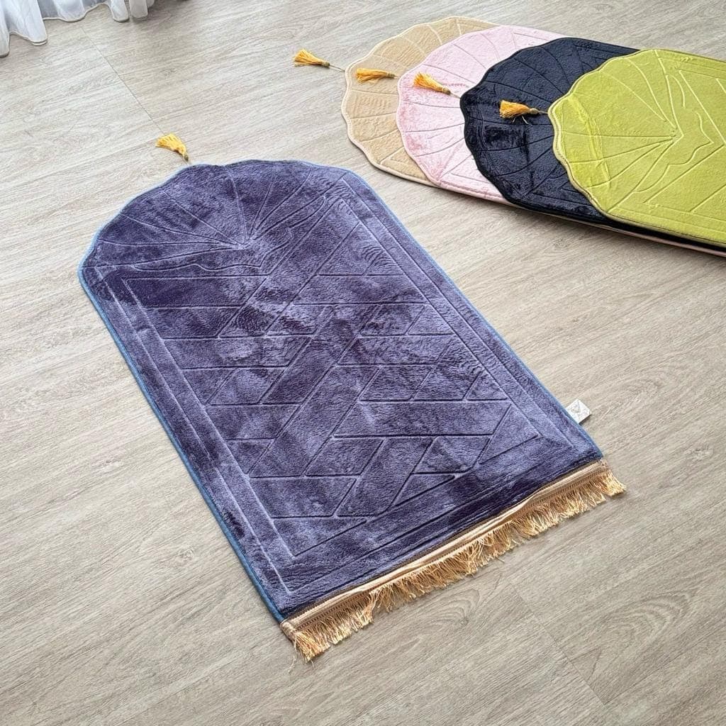 Thick Soft Prayer Mat | Zahroh Dome Cut, Anti-Slip Islamic Rug - image 4
