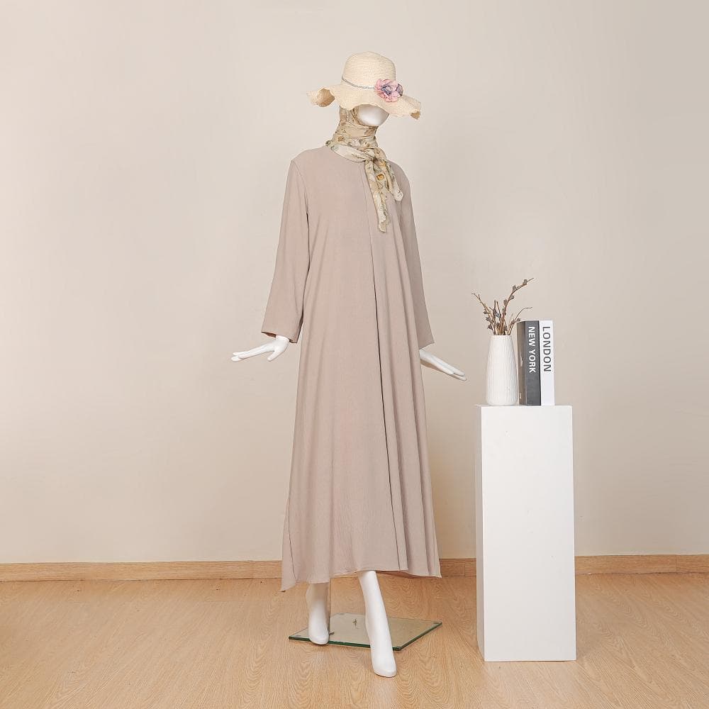 Tanisha Modest Dress – Plaid Airflow Abaya , Nursing Friendly Maxi Muslim Dress - image 4