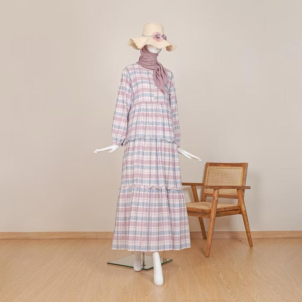 Amasya Modest Dress – Cotton Oxford, Nursing Friendly Maxi Muslim Dress - image 4