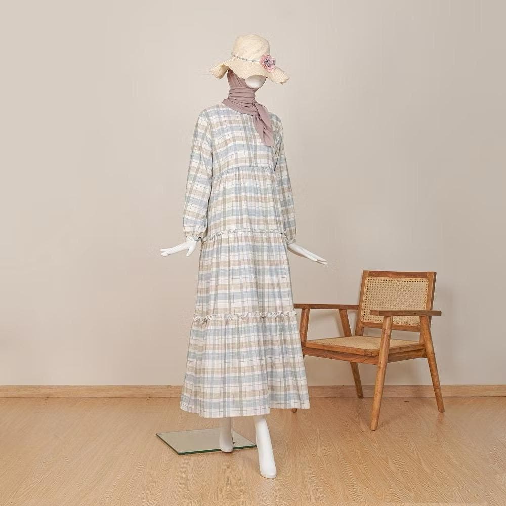 Amasya Modest Dress – Cotton Oxford, Nursing Friendly Maxi Muslim Dress - image 5