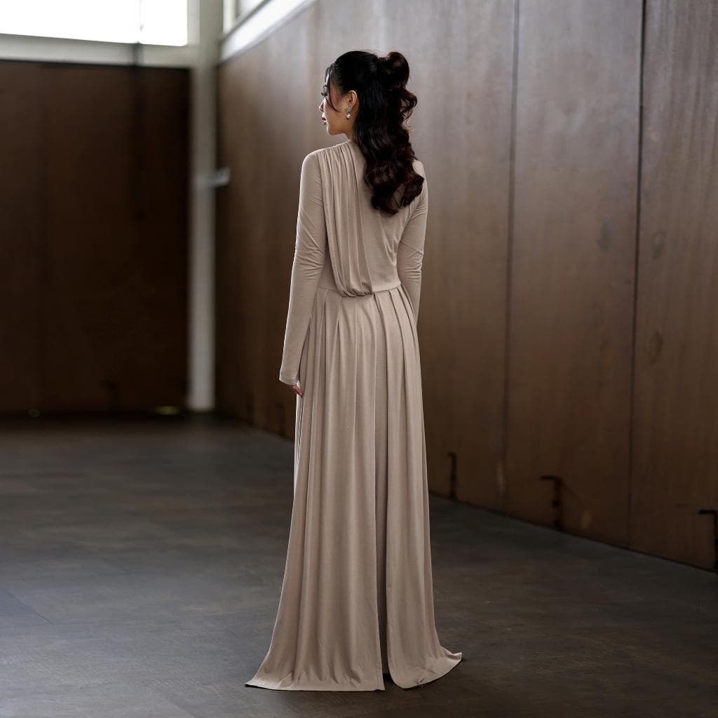 Luxury Cotton Viscose Maxi Dress, Soft Stretch, Wrinkle-Free, Elegant Eid Outfit - image 3