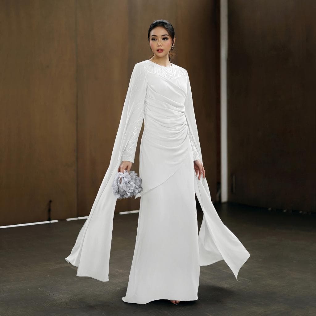 Elegant Ceruty Lace Gown | Modest Evening Dress, Body Silhouette, Bridal, Eid Formal Wear - image 4