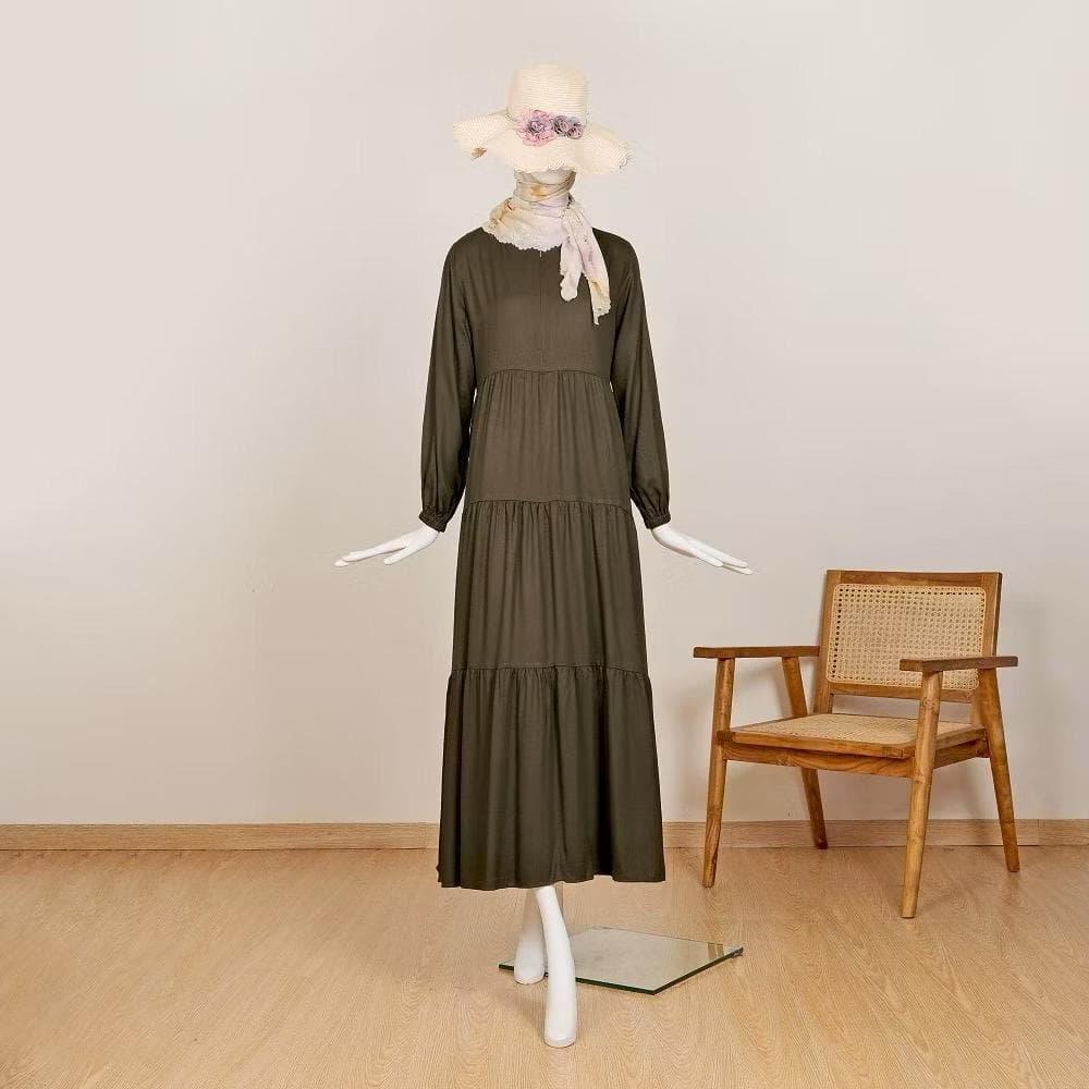 Homedress, Rayon Twill Maxi dress, Hijab Outfit