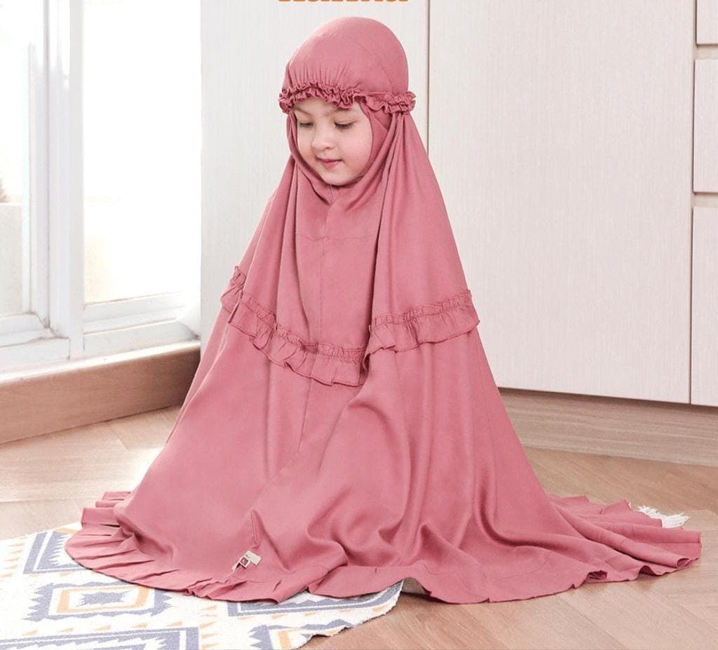 Kids Mukena – 100% Natural Rayon, Lightweight Muslim Girl Prayer Outfit, Breathable Ramadan Dress - image 4