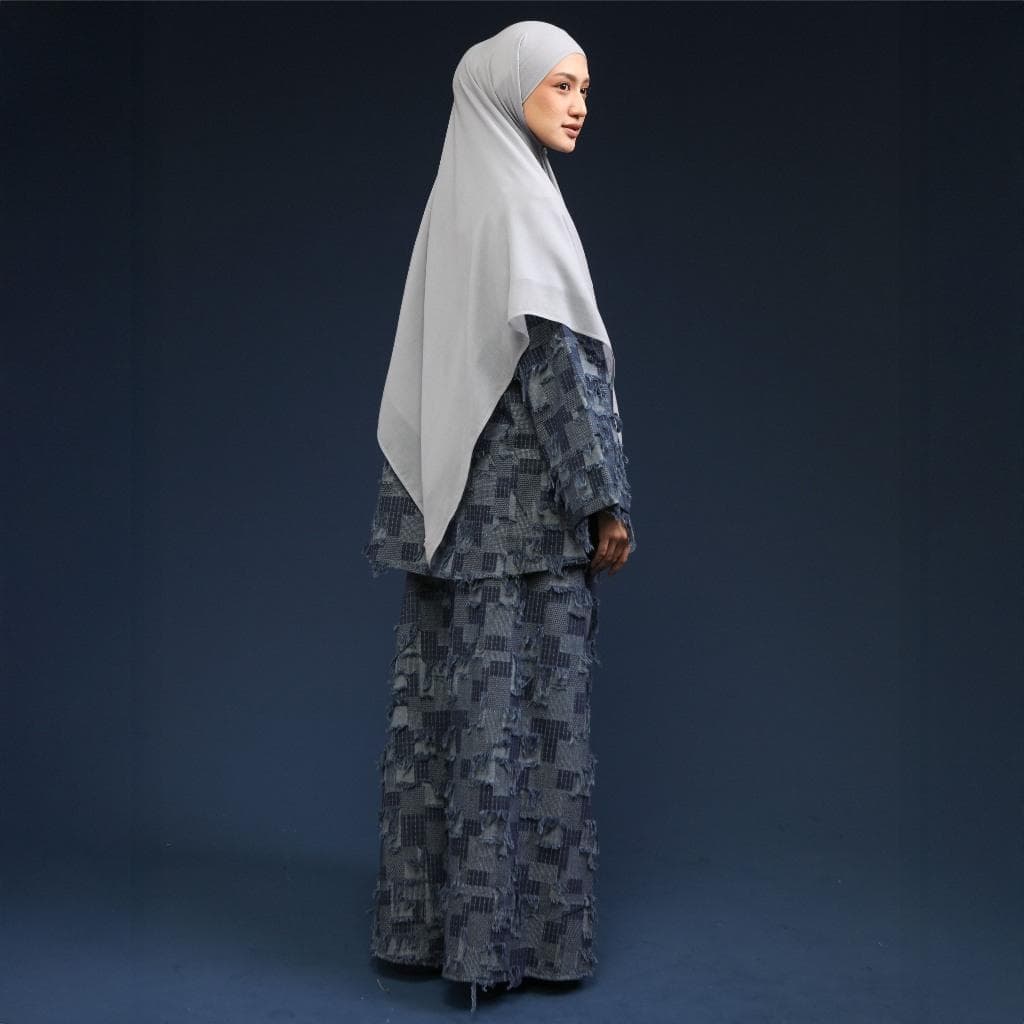 Cotton Denim Two Piece Set, Loose Blouse Long Skirt, Modest Elegant Outfit - image 4