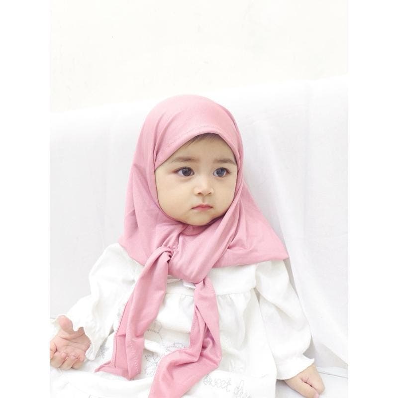 Baby Kids Instant Hijab, Spandex Balloon Fabric, Soft Breathable Islamic Wear - image 4