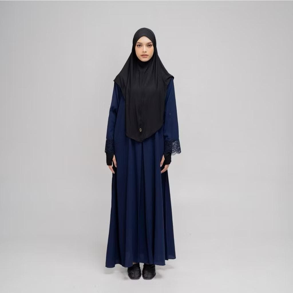 Meena Lace Abaya Dress – Elegant A-Line Modest Maxi, Nursing Friendly Islamic Clothing - image 4