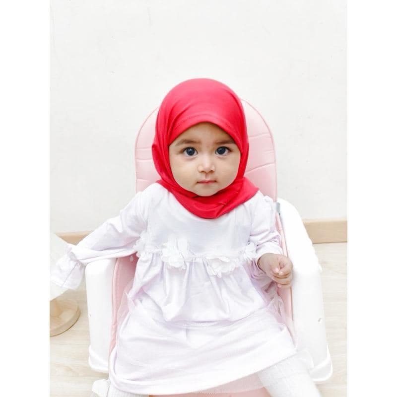 Baby Kids Instant Hijab, Spandex Balloon Fabric, Soft Breathable Islamic Wear - image 5
