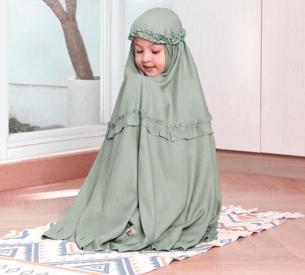 Kids Mukena – 100% Natural Rayon, Lightweight Muslim Girl Prayer Outfit, Breathable Ramadan Dress - image 5