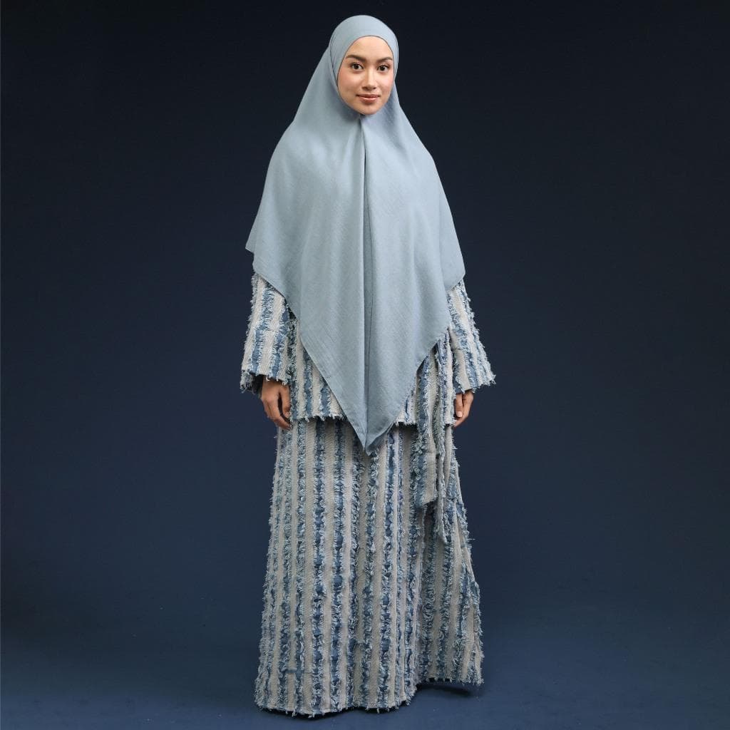 Cotton Denim Two Piece Set, Loose Blouse and Long Skirt, Elegant Modest Outfit