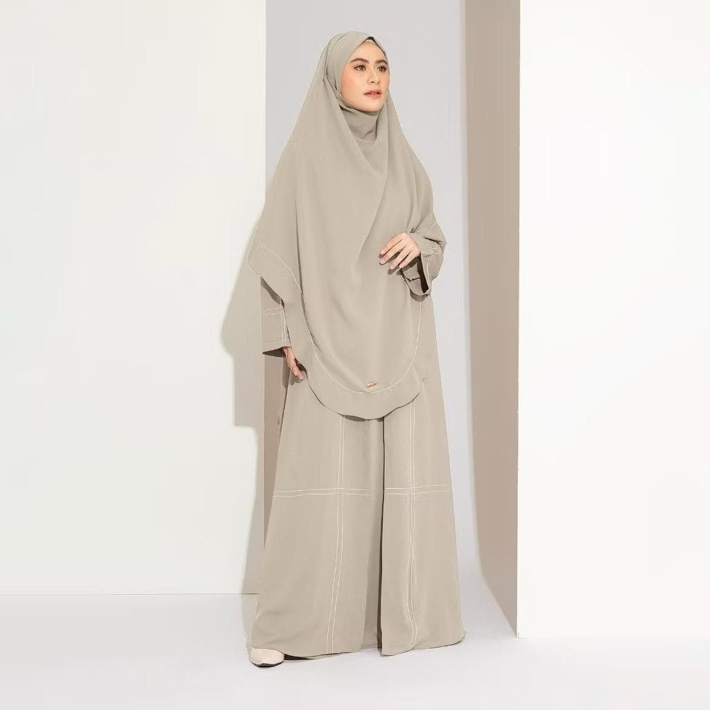 Havina Abaya Set: Arabian Anti-UV Fabric Khimar Modest Dress for Hajj and Umrah
