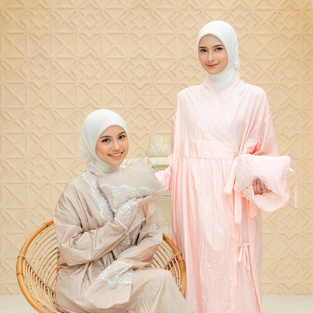One-Piece Mukena Abaya – Hanbok Travel Prayer Dress, Korean Parachute - image 3