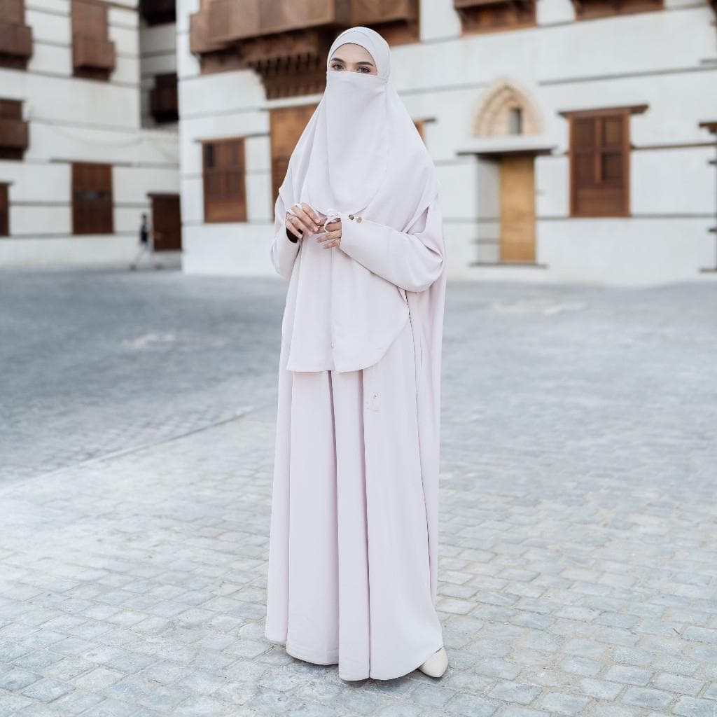 4-Piece Abaya Set with Khimar, Niqab – Modest Muslim Outfit, Anti-UV Fabric - image 3