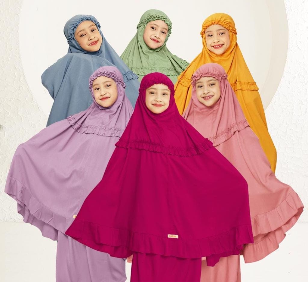 Kids Mukena – 100% Natural Rayon, Lightweight Muslim Girl Prayer Outfit, Breathable Ramadan Dress - image 3