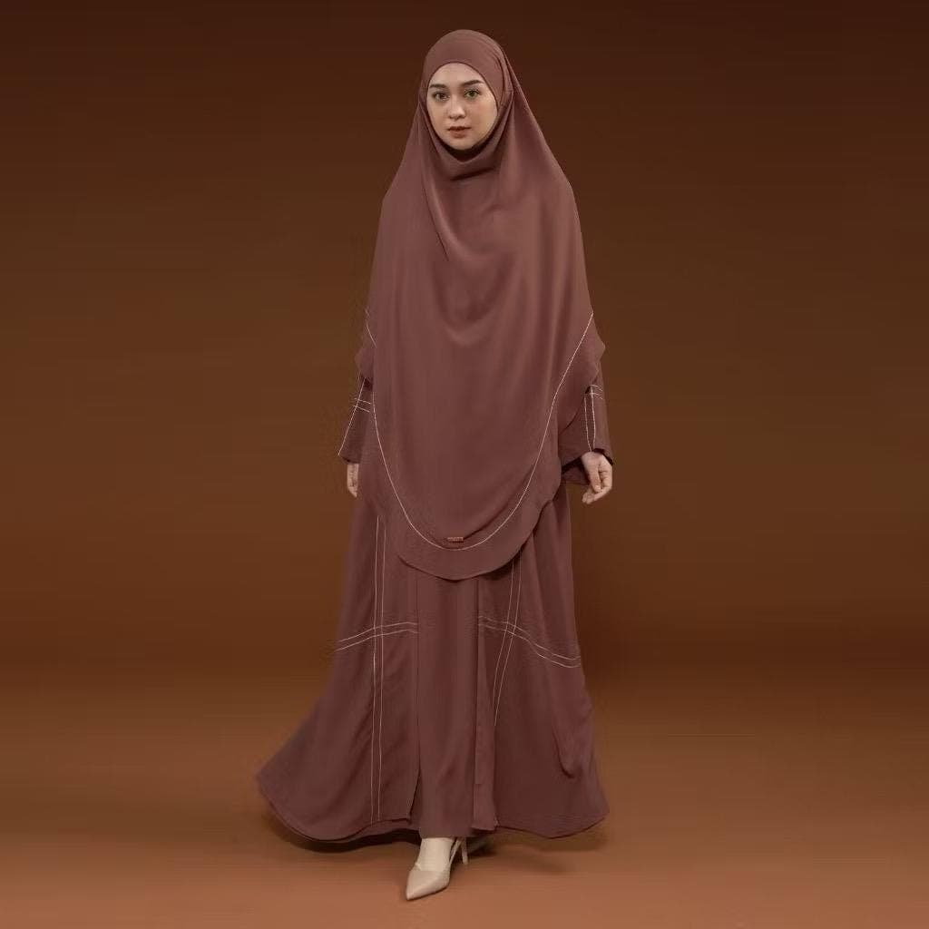 Havina Abaya Set: Arabian Anti-UV Fabric Khimar Modest Dress for Hajj and Umrah - image 4