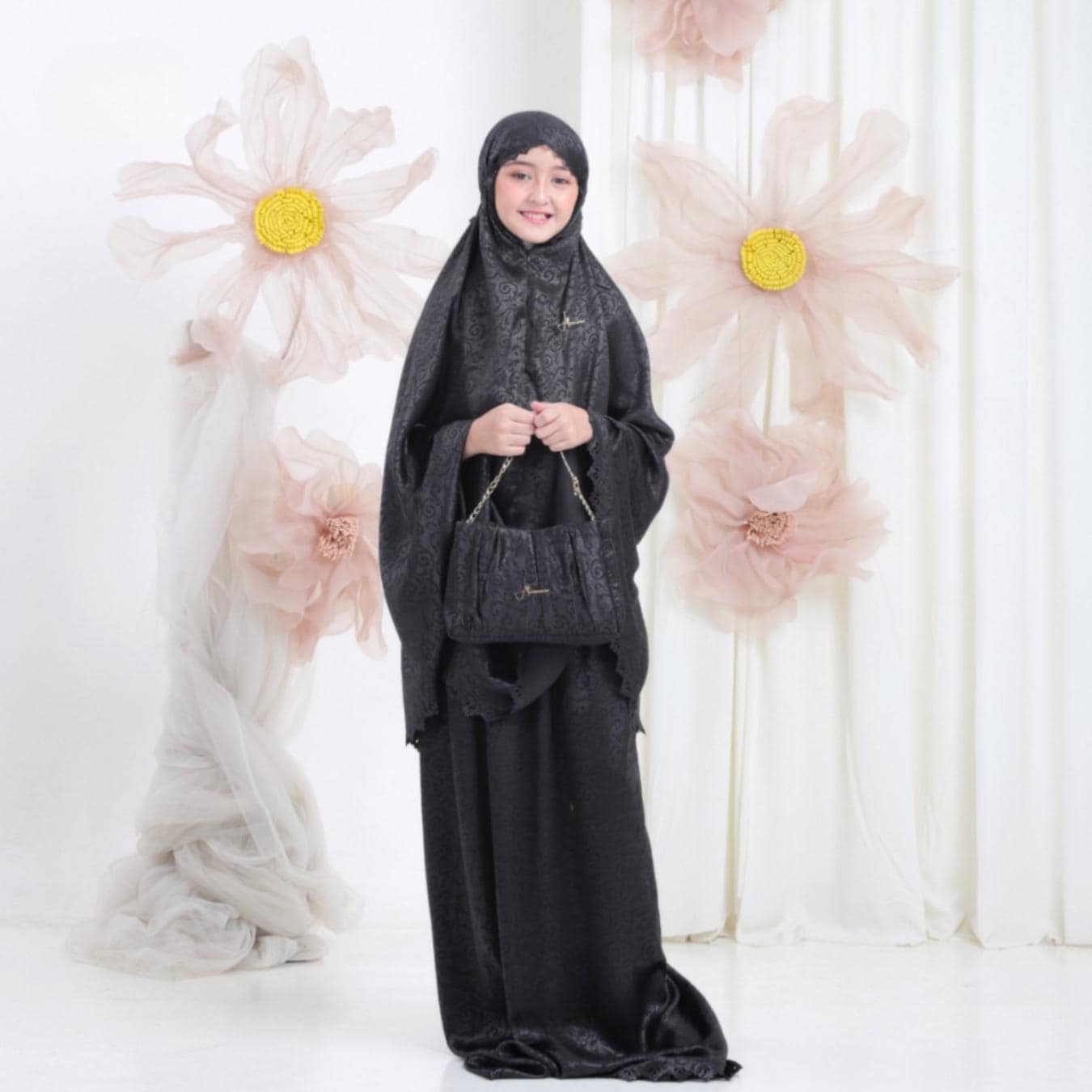 Emboss Silk Prayer Set with Laser Cut & Elegant Clutch Bag for Kids, Handmade Indonesia - image 3