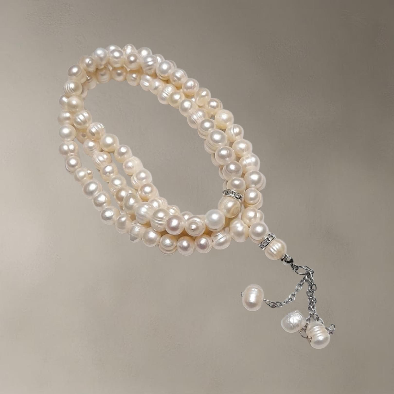Islamic Prayer Beads Freshwater Pearl Tasbih, Handmade Misbaha, 100% Natural Pearls from Indonesian Beach - image 3