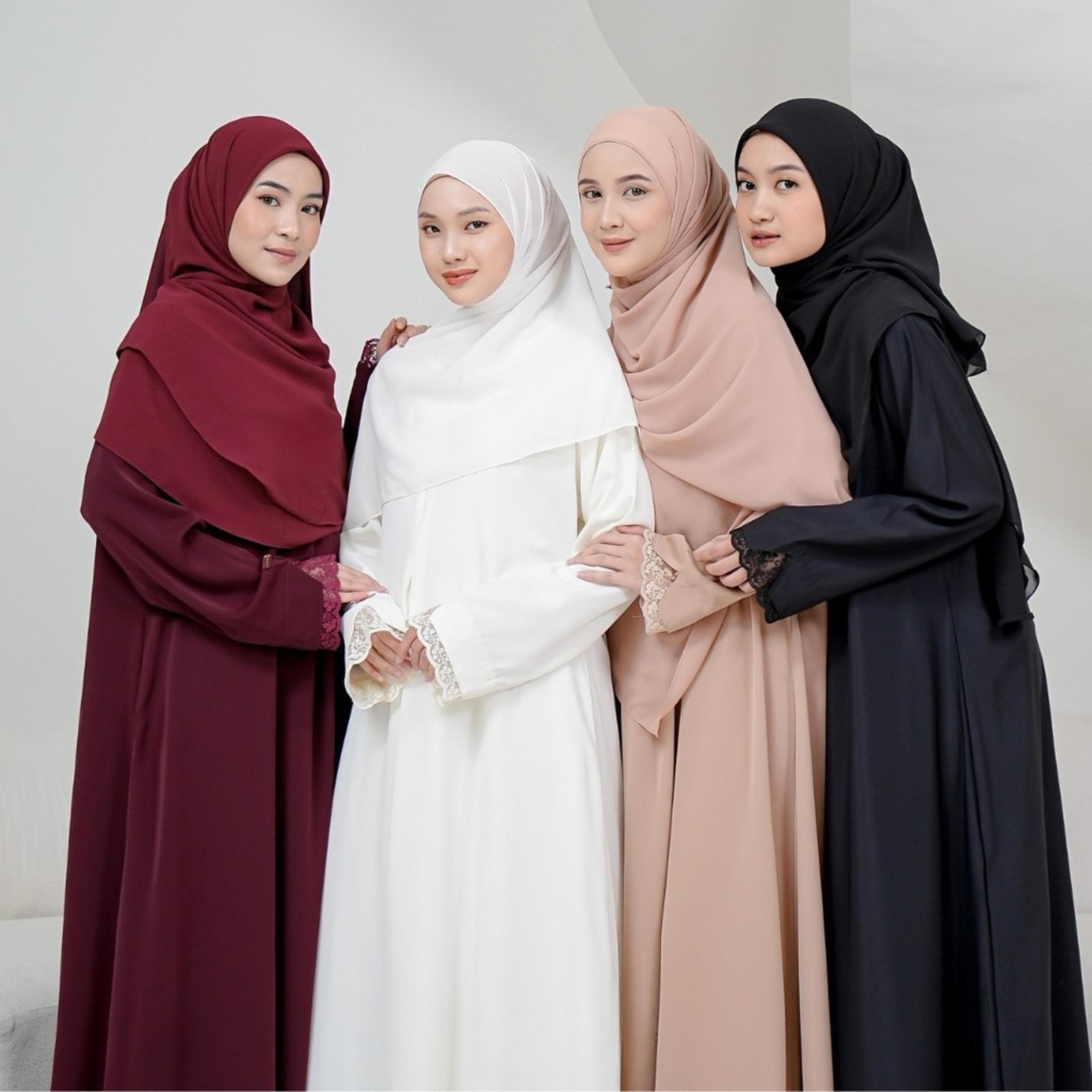 Marwa Lace Sleeve Abaya – Modest Muslim Maxi Dress, Anti-UV Fabric, Nursing Friendly Kaftan - image 4