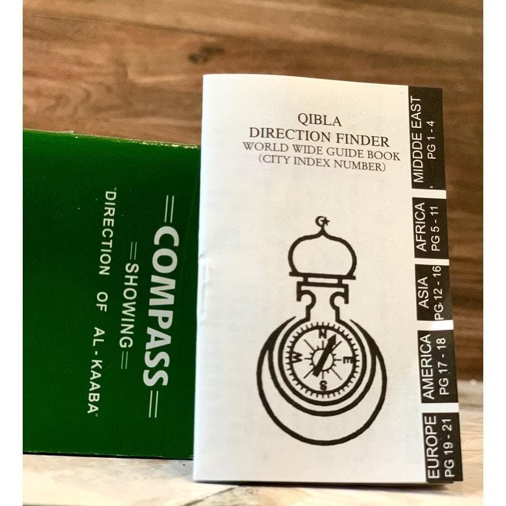 Qibla Direction Finder, Compass showing direction Al-Kabba , Worldwide with city index number (guide book) - image 4