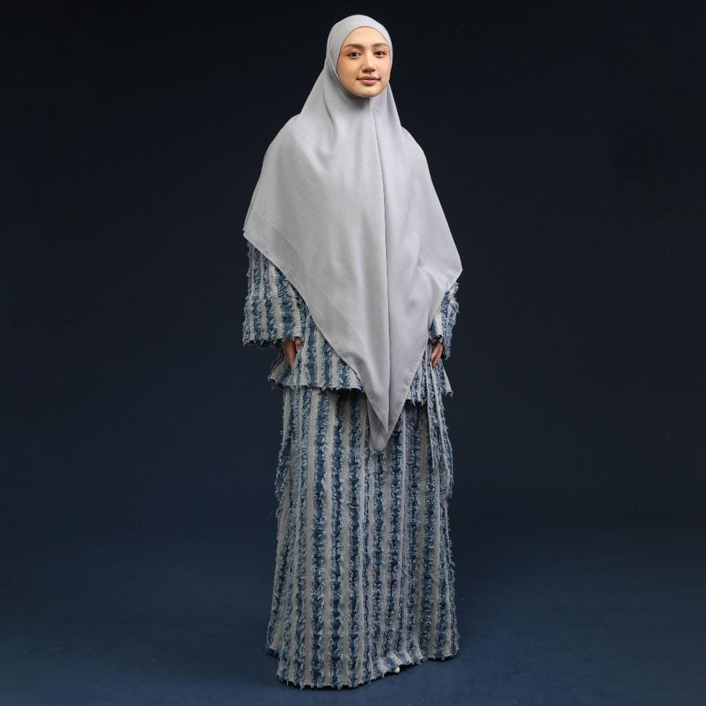 Cotton Denim Two Piece Set, Loose Blouse and Long Skirt, Elegant Modest Outfit - image 3