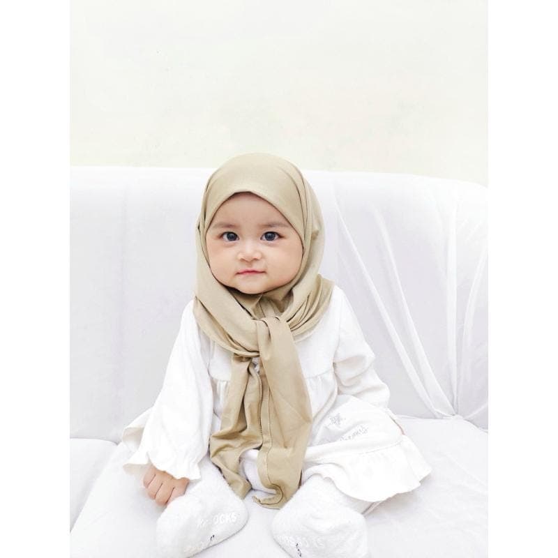 Baby Kids Instant Hijab, Spandex Balloon Fabric, Soft Breathable Islamic Wear - image 3