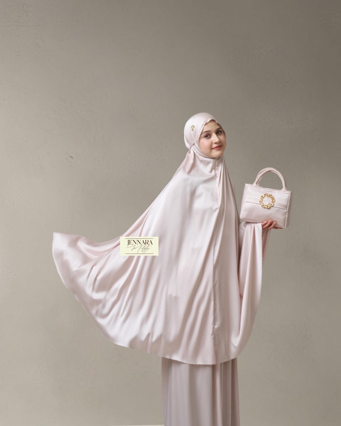 Luxury Lasercut Silk Prayer Set, Hijab Prayer Dress, Handmade Indonesia - image 3
