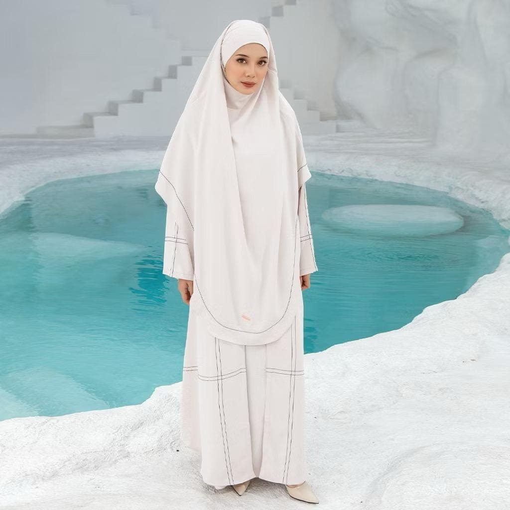 Havina Abaya Set: Arabian Anti-UV Fabric Khimar Modest Dress for Hajj and Umrah - image 3