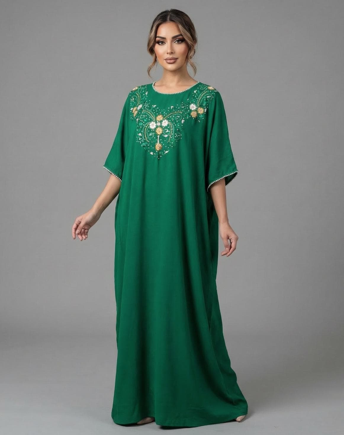 Gandoura verte brodée – Élégance orientale et raffinement - image 4