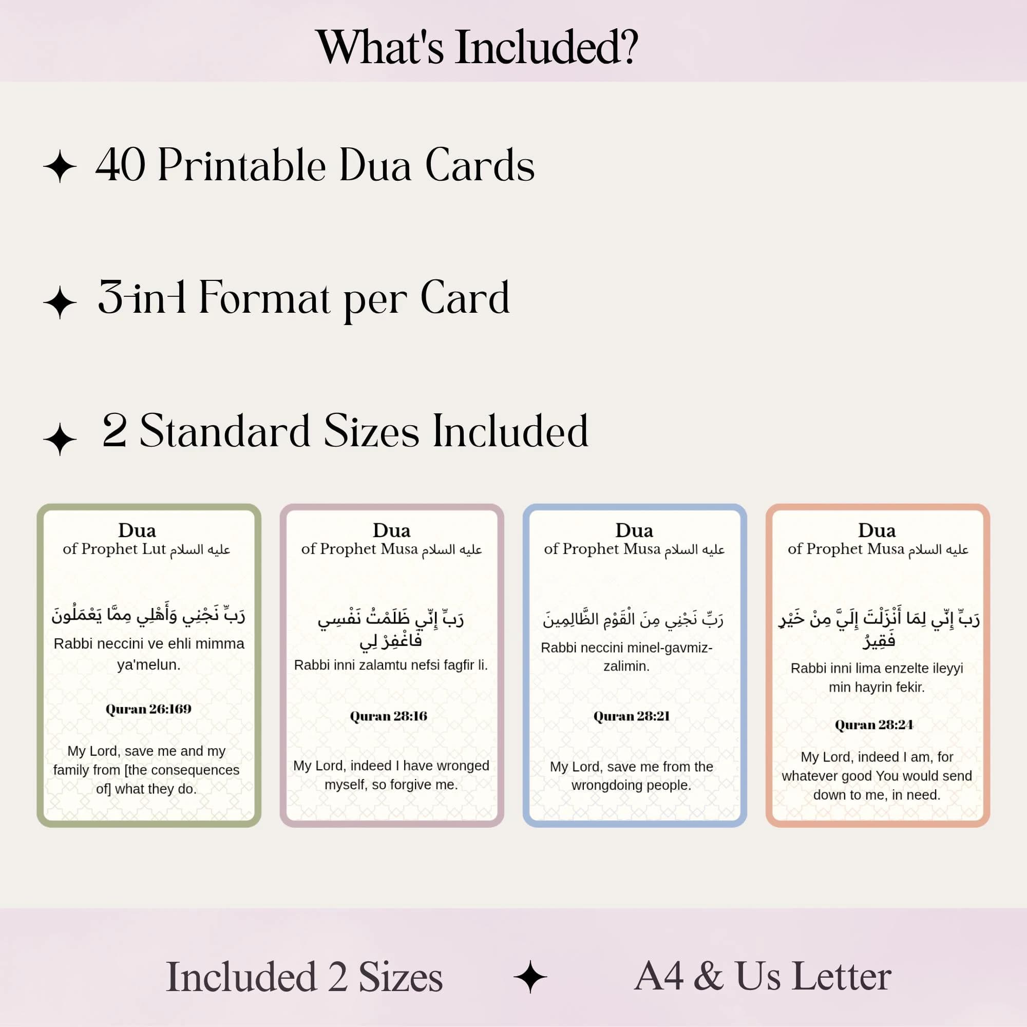 40 Quranic Duas of the Prophets Flashcards | Islamic Printable for Kids & Adults | Quran Memorization Hifz Guide | Muslim Daily Dua Cards - image 3