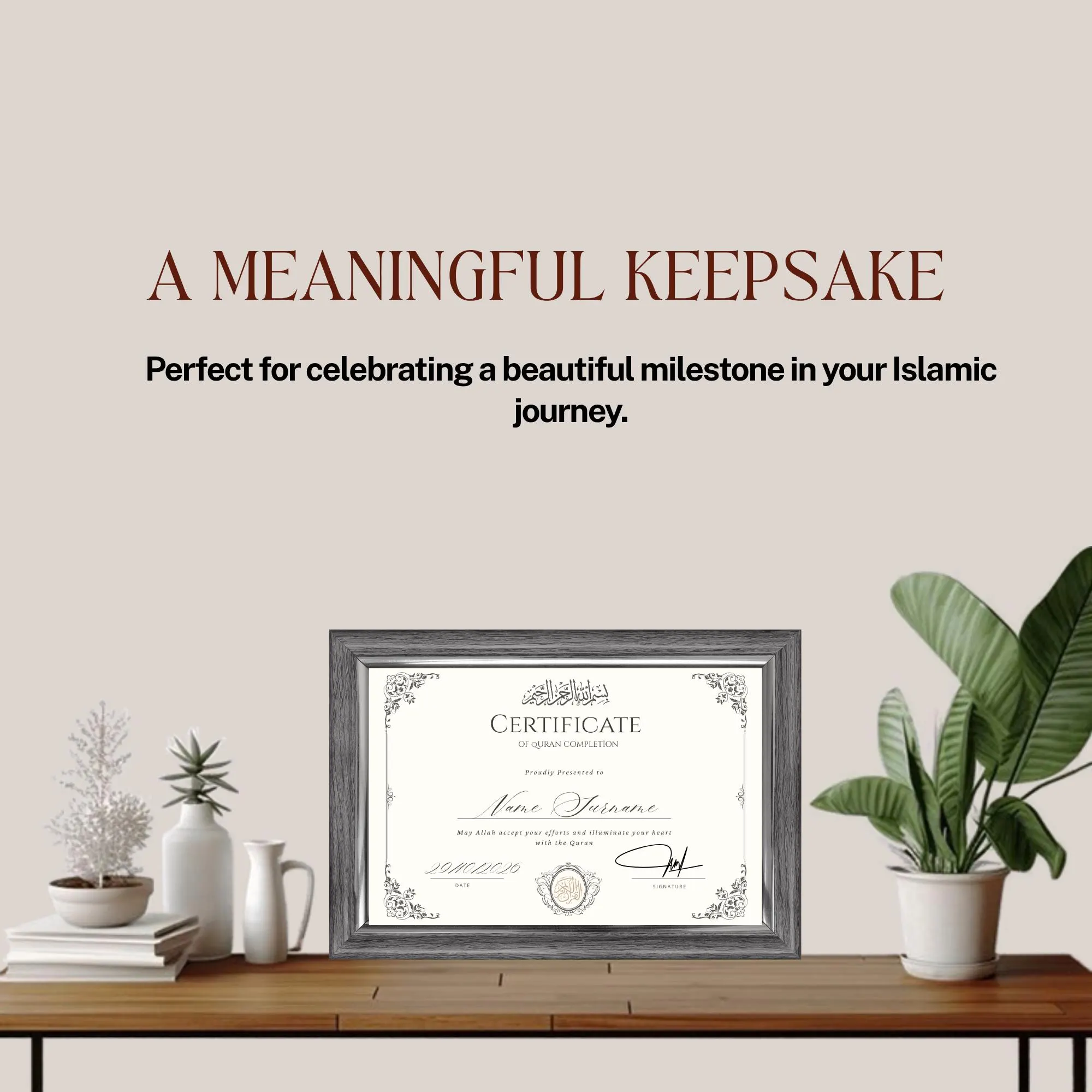 Editable Quran Completion Certificate, Hifz Certificate, Islamic Graduation Diploma, Khatam e Quran, Printable Canva Template, Muslim Gift - image 3