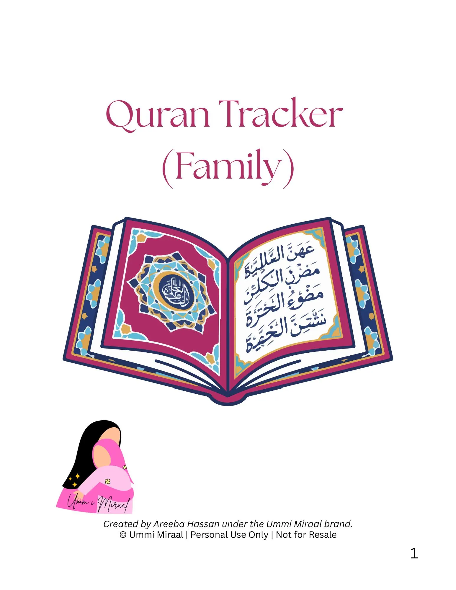 Family Ramadan Quran Tracker |  Reading, Listening & Reflection for Muslim Families | Printable PDF