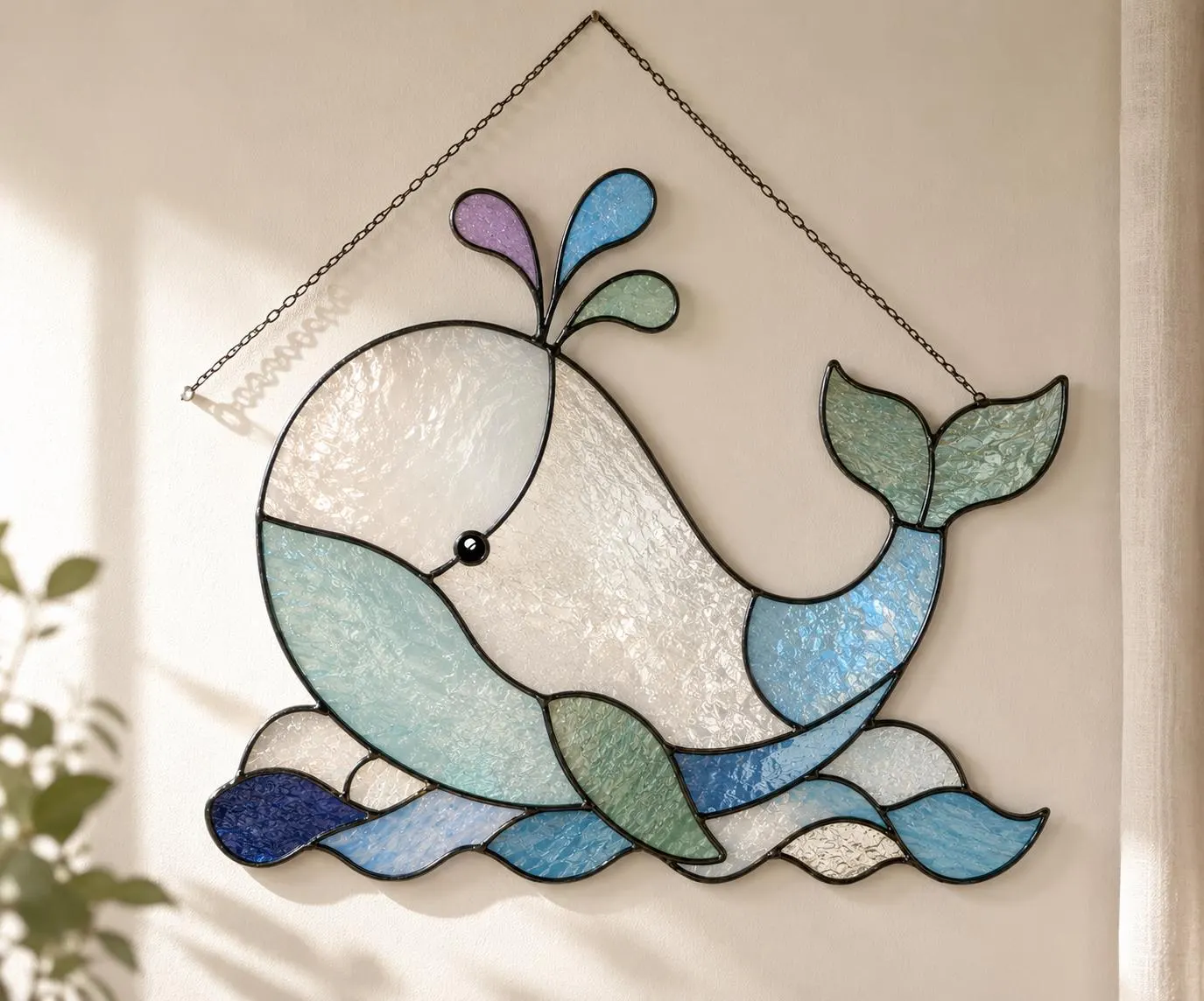 Dolphin Stained Glass Pattern PDF SVG, Dolphin Suncatcher Template, Ocean Sea Animal Glass Art, DIY Stained Glass Pattern, Instant Download