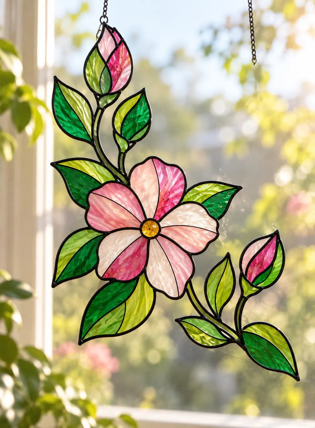 Magnolia Stained Glass Pattern PDF | Floral Suncatcher Template | Botanical Flower Window Art | DIY Glass Painting Pattern | Printable PDF