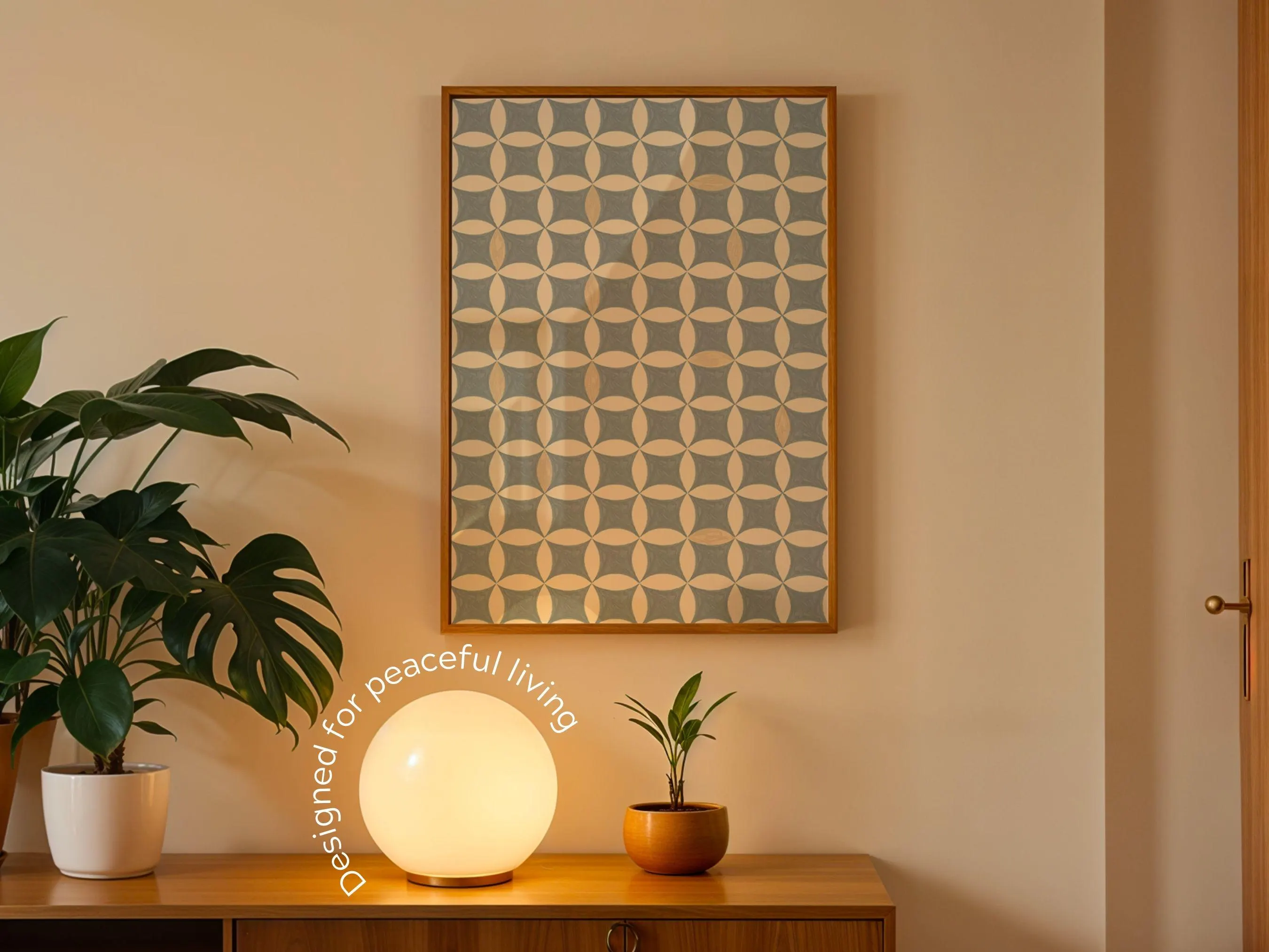Muted Blue Traditional Moroccan-Inspired Geometric WallArts | Soft Pastel Calming Home Decor (Digital Download) - image 2