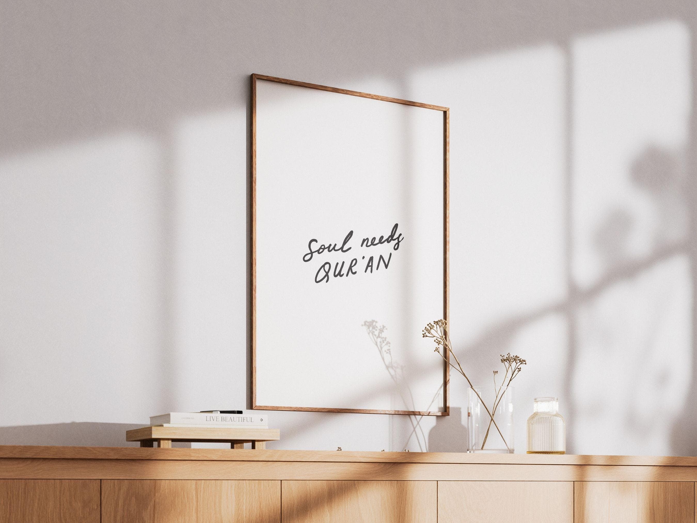 Minimalist Islamic Wall Art Printable | Soul Needs Qur'an (Digital Download) - image 5