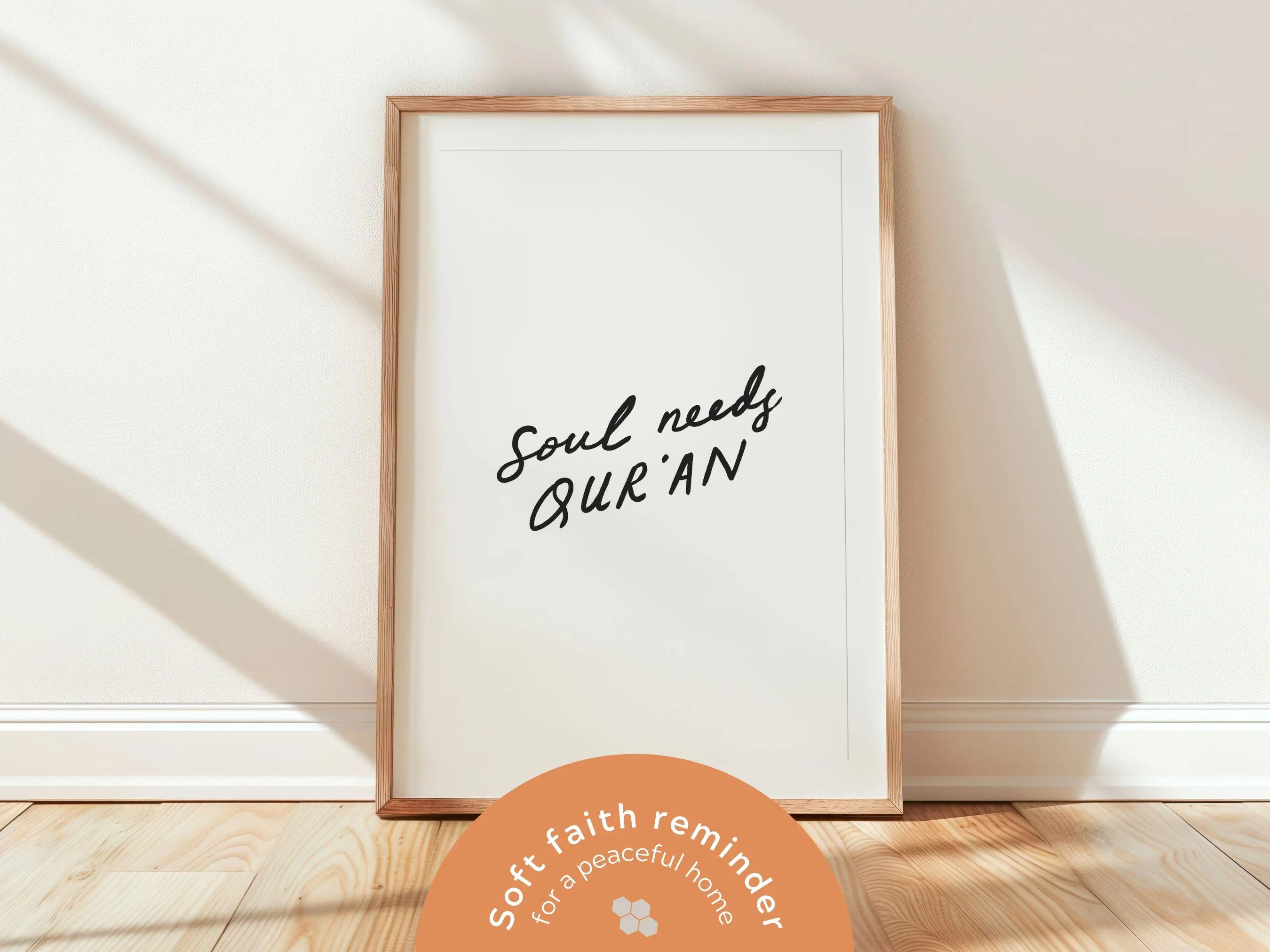 Minimalist Islamic Wall Art Printable | Soul Needs Qur'an (Digital Download) - image 2