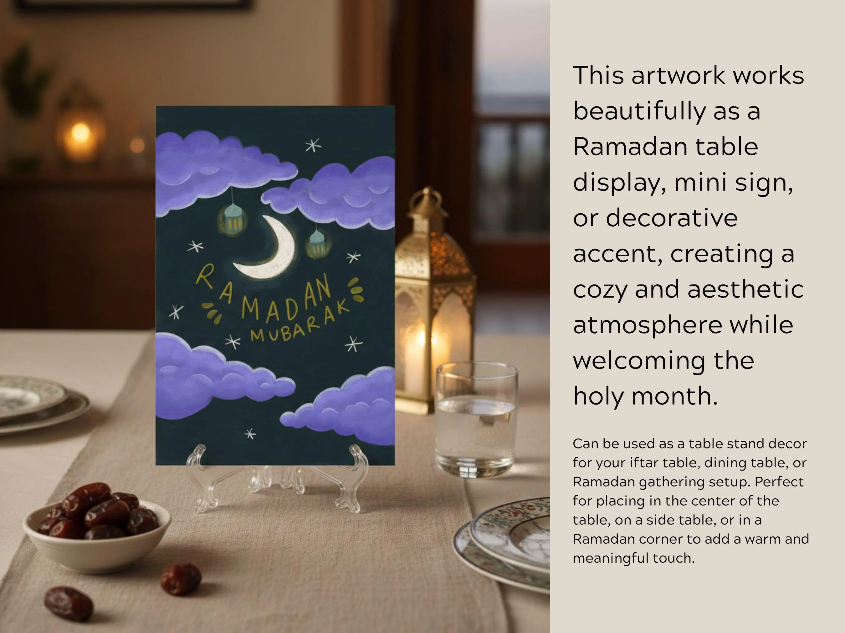 Ramadan Mubarak Night Sky Art – Kids Room Decor (Digital Download) - image 3