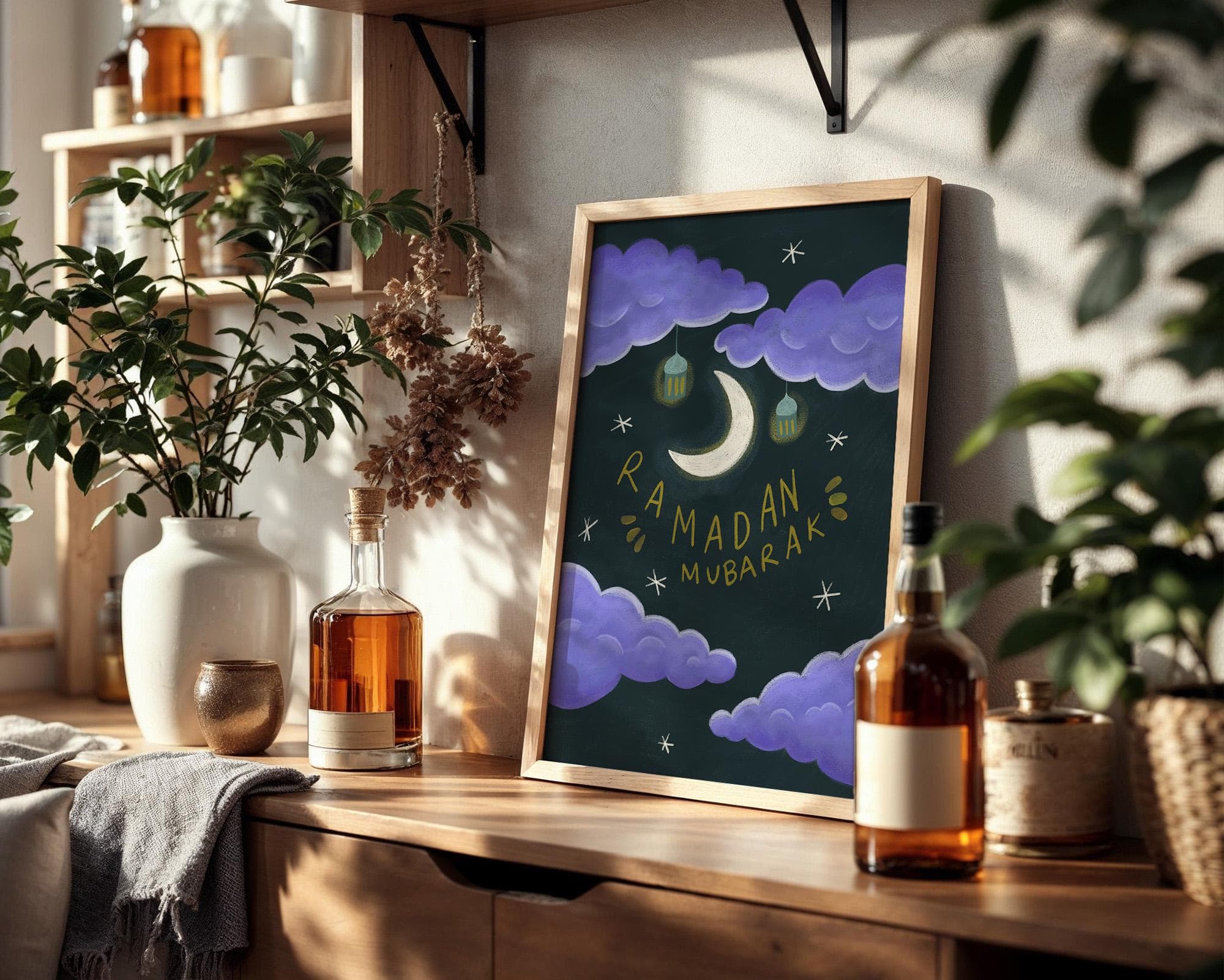 Ramadan Mubarak Night Sky Art – Kids Room Decor (Digital Download) - image 4
