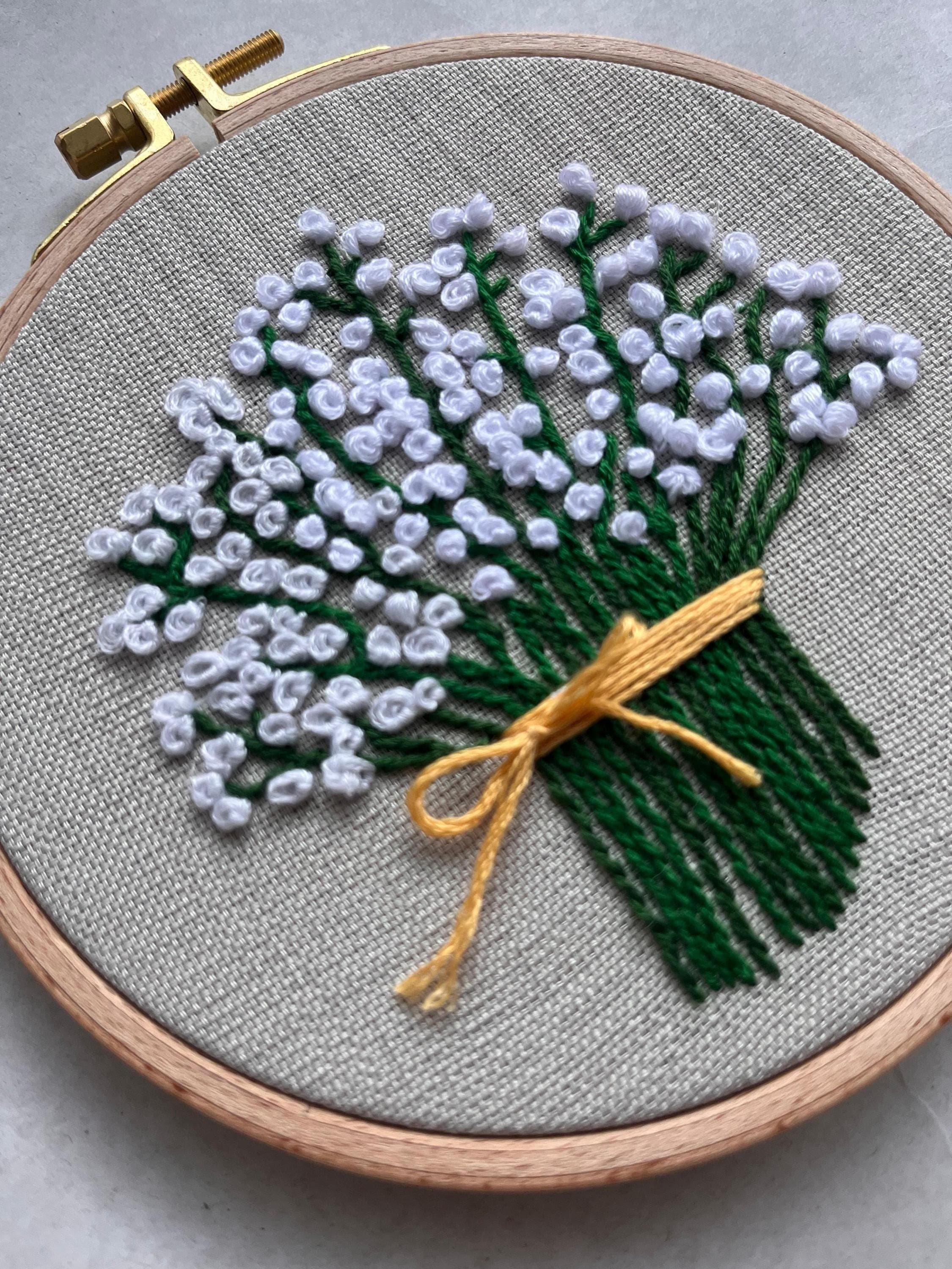 Lily of the Valley Embroidery Hoop Art, Handmade Floral Wall Decor - image 3