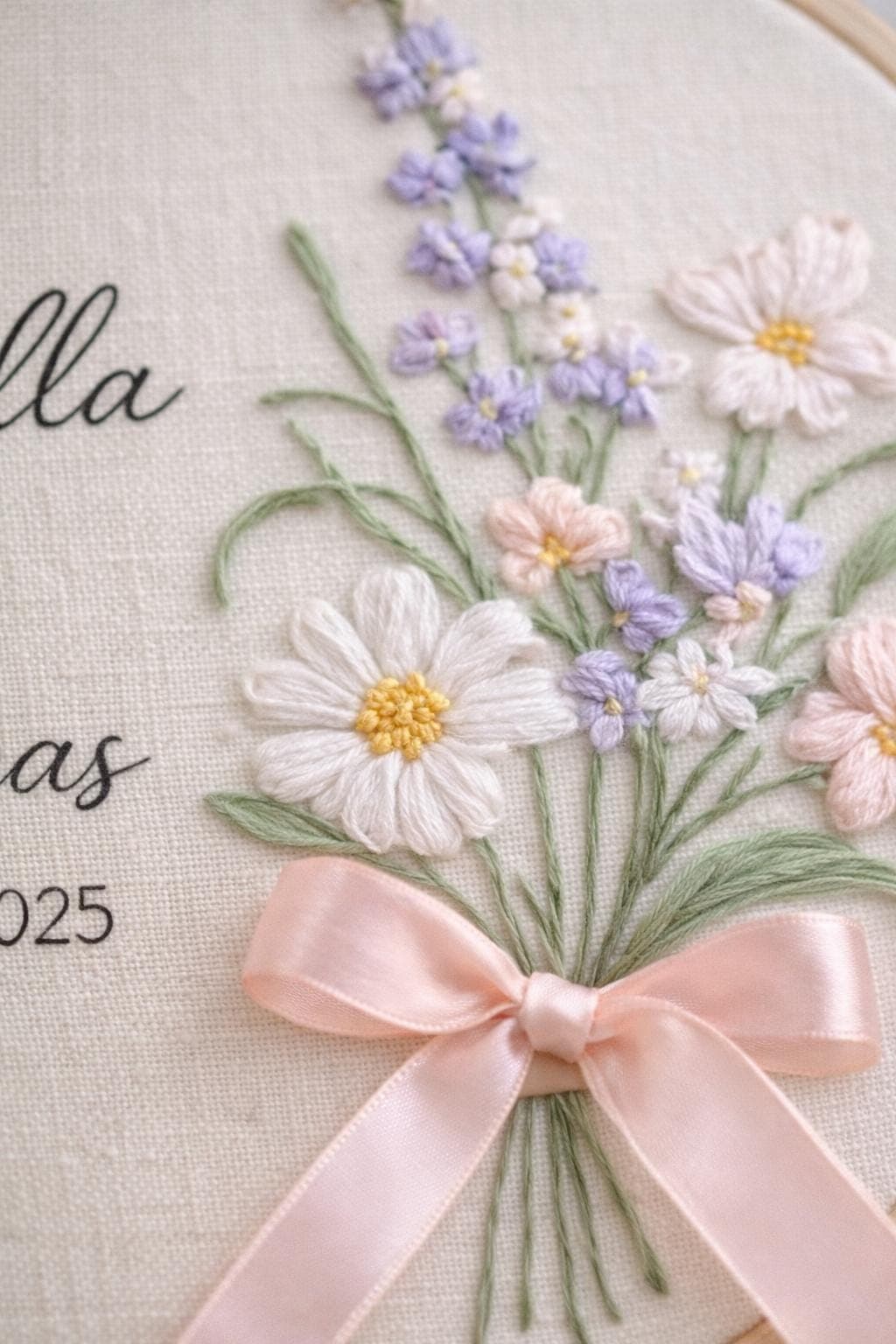 Custom Wedding Embroidery Hoop, Personalized Couple Names & Date, Wedding Gift, Bride Groom Gift, Anniversary Gift, Handmade Keepsake - image 3