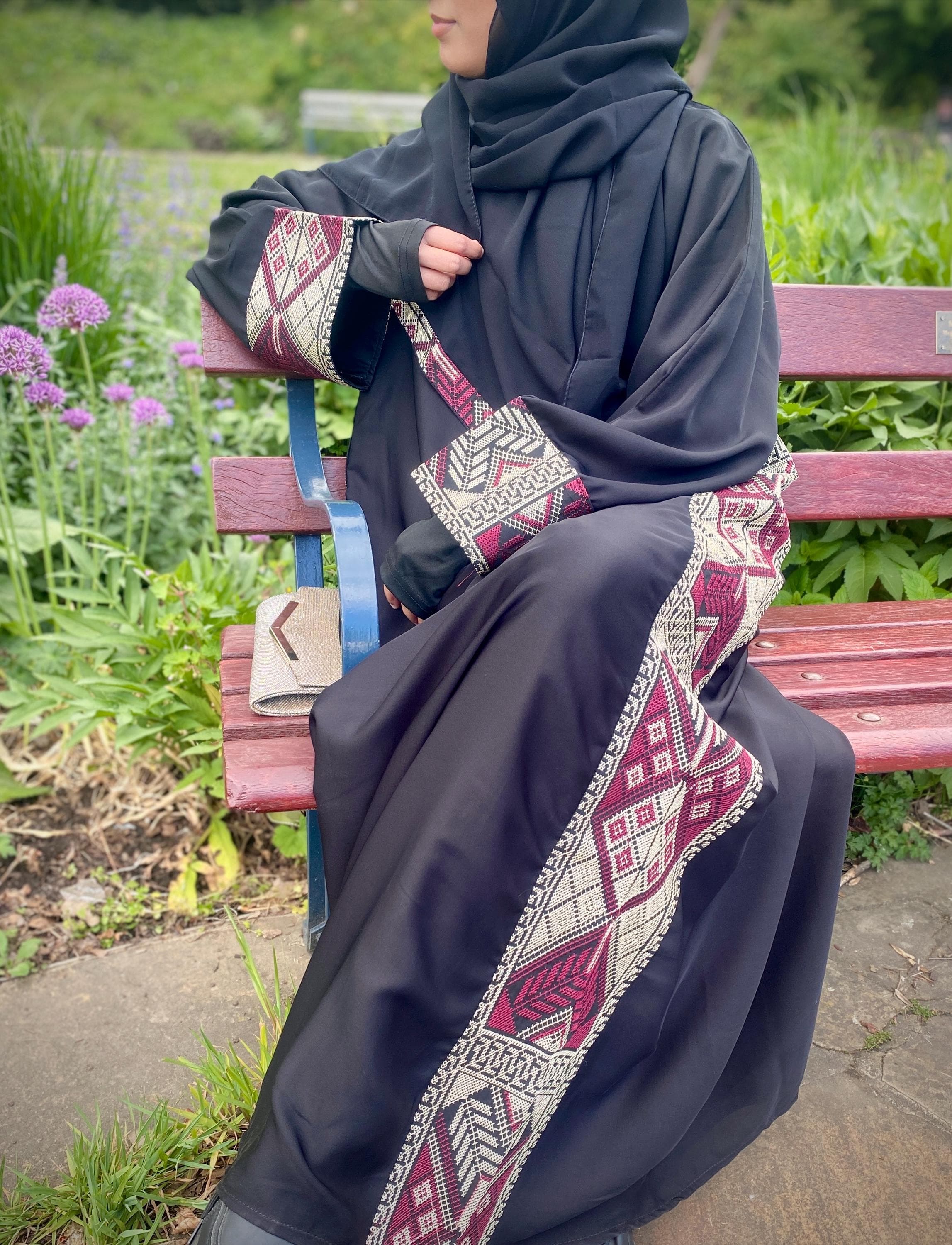 Maroon Palestinian Abaya - image 5