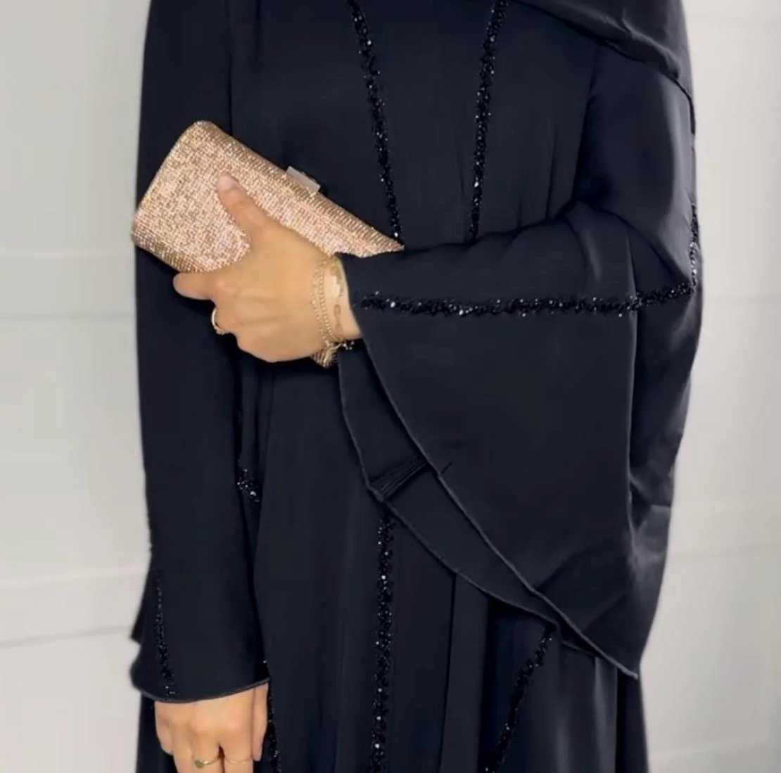 Ava Elegant Embellished Umbrella Style Abaya with Matching Hijab - image 4