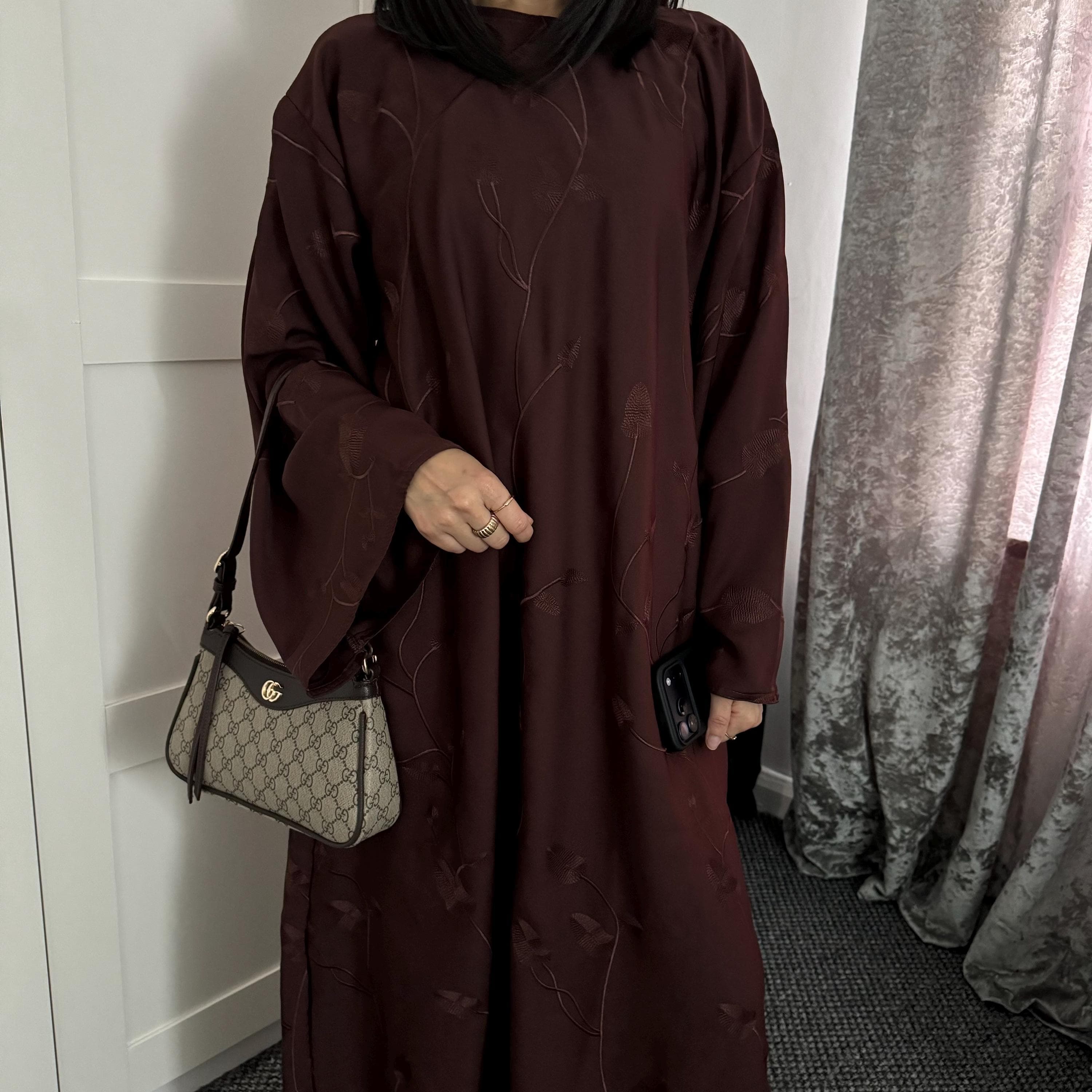 All Over Embroidered Abaya with Hijab, Ramadan Outfit - image 4