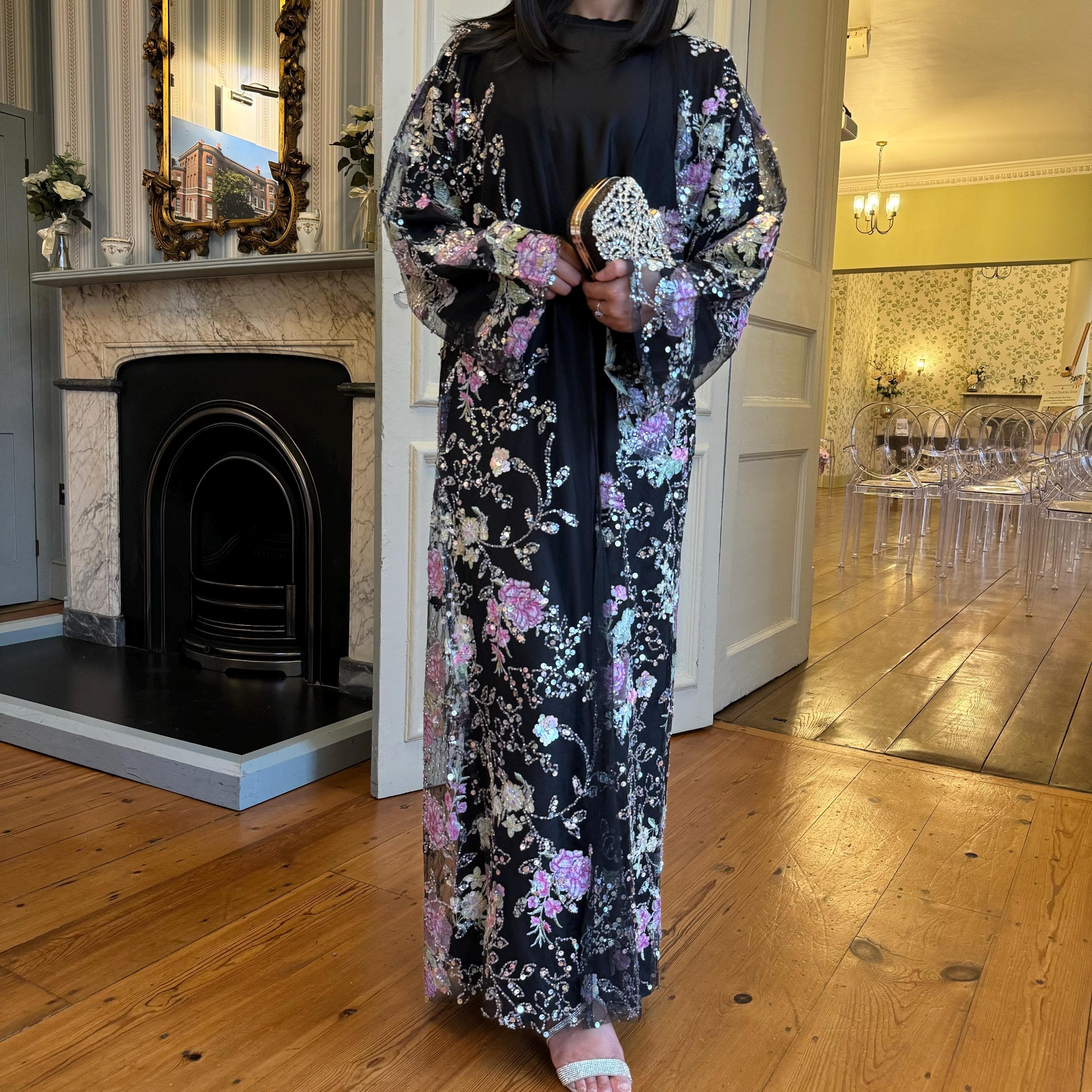 Enchanted 3D Embellished Abaya Set, Eid Gift, Abaya for Women - image 2