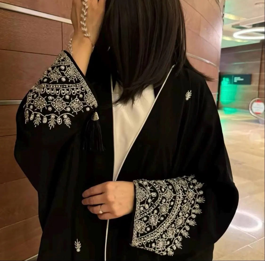 Maidah Heavy Embellished 4 Piece Butterfly Abaya Set, Eid Outfit - image 2