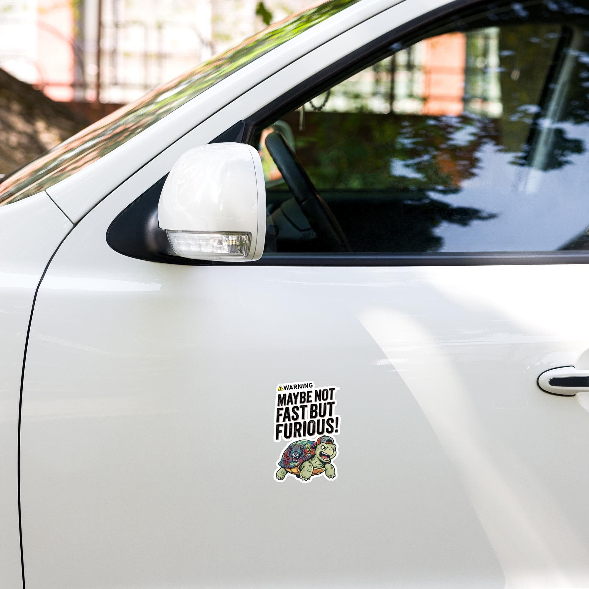 Maybe Not Fast But Furious Funny Car Sticker Turtle Warning Vinyl Decal Slow Driver Humor Gift Bumper