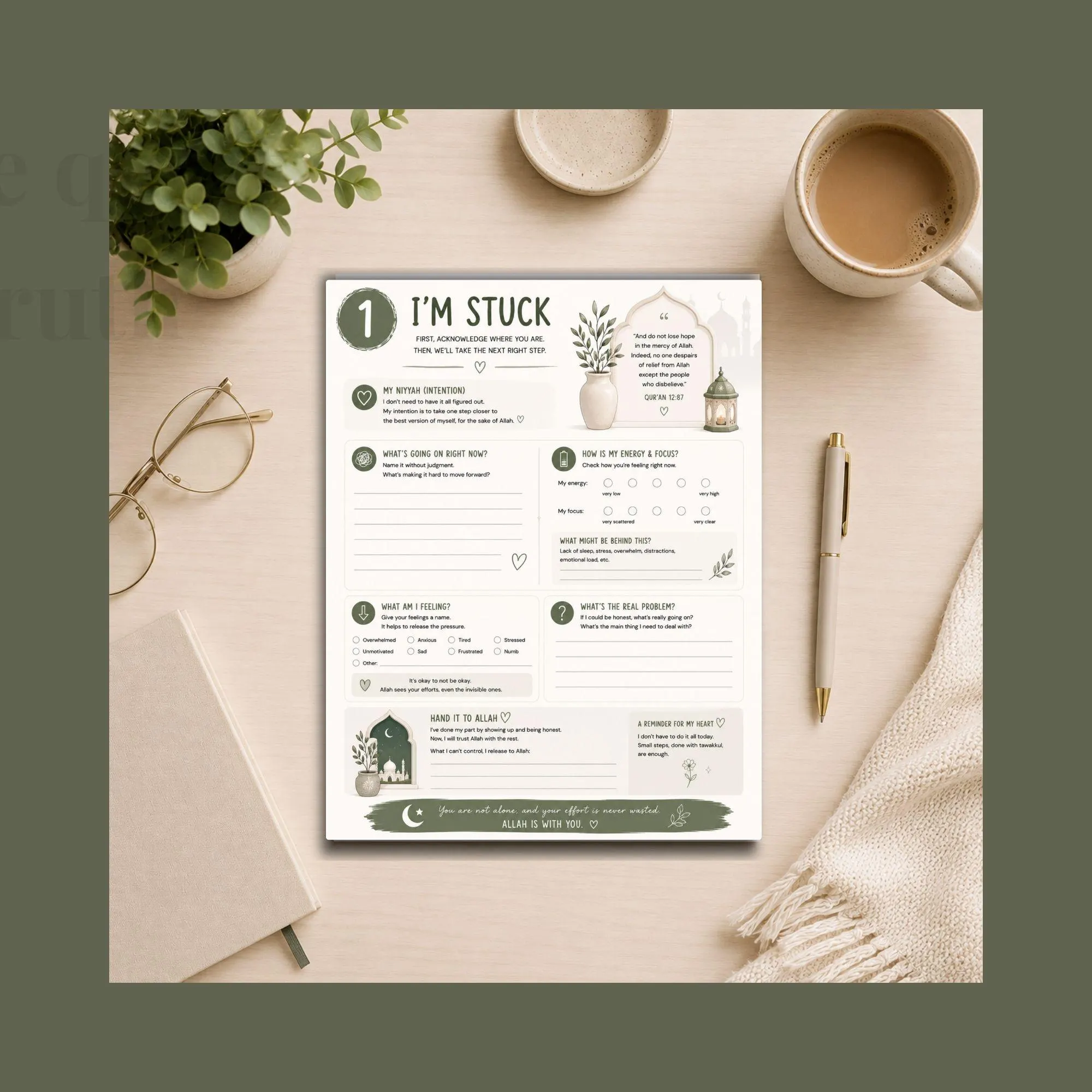 Muslim ADHD Get Unstuck Workbook | Islamic ADHD Planner | Printable PDF - image 3