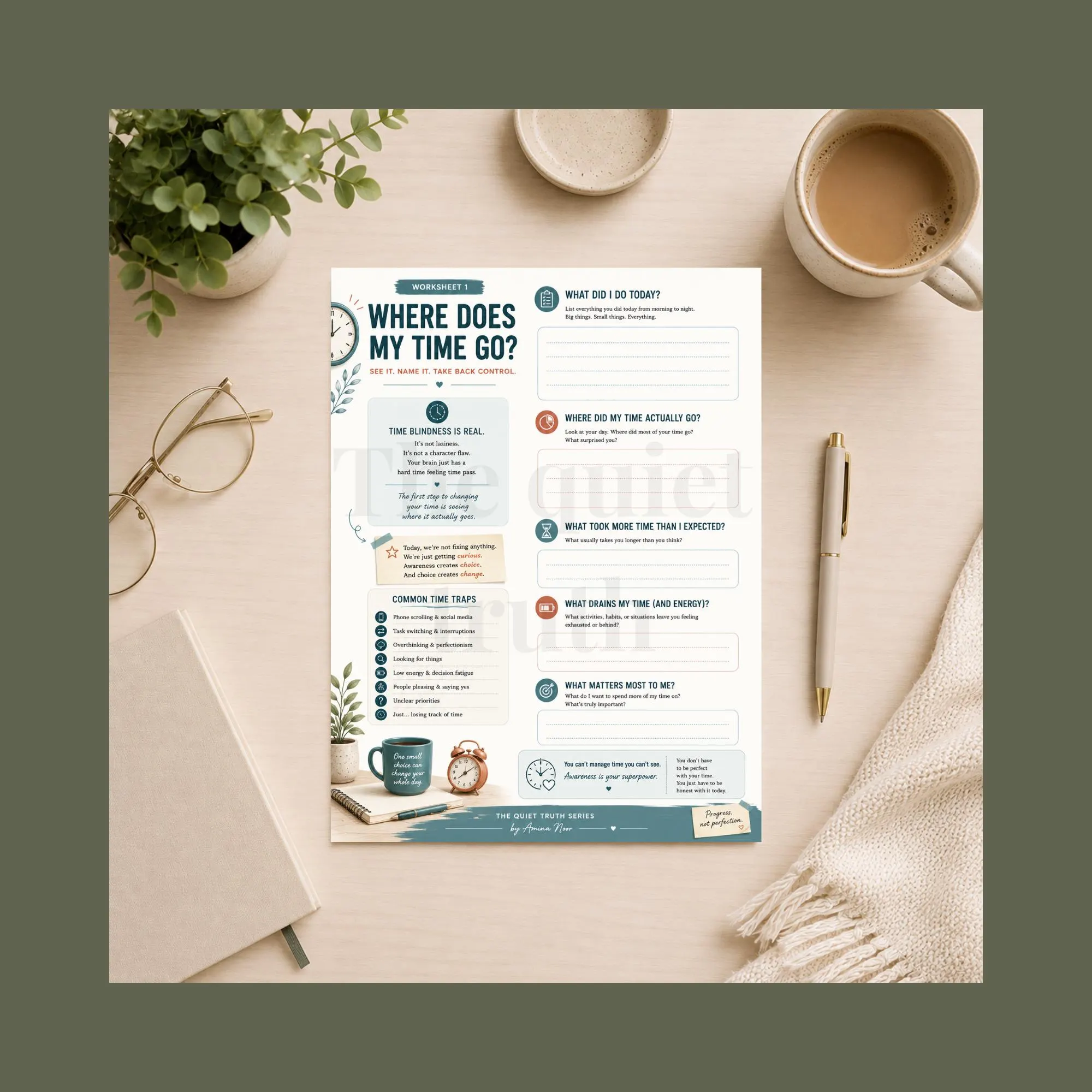 Time Blindness Workbook | Printable Time Management Worksheets | Digital PDF - image 5